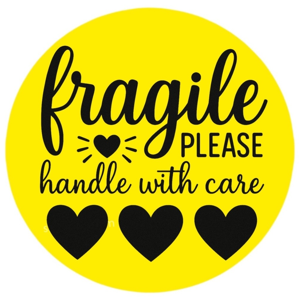 Fragile Handle With Care Stickers – 2" Round Labels – 100 PCS – 15 Color Options